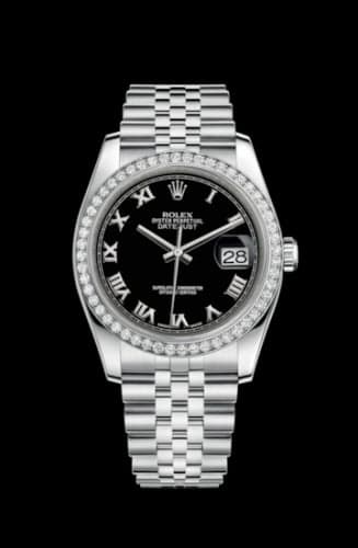 Rolex Datejust 36 Stainless Steel Diamond / Jubilee / Black Roman