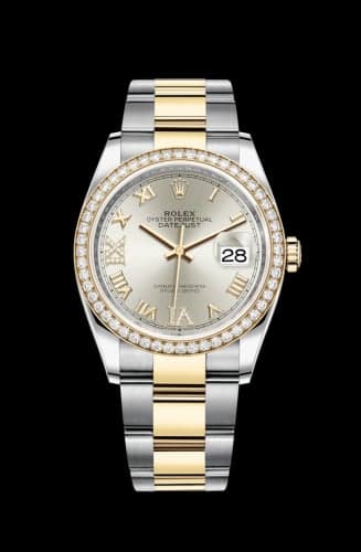 Rolex Datejust 36 Stainless Steel / Yellow Gold / Diamond / Silver Roman Diamond / Oyster