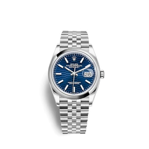 Rolex Datejust 36 Stainless Steel / Domed / Blue - Fluted / Jubilee