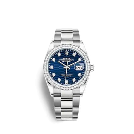Rolex Datejust 36 Stainless Steel - Diamond / Blue - Fluted - Diamond / Oyster