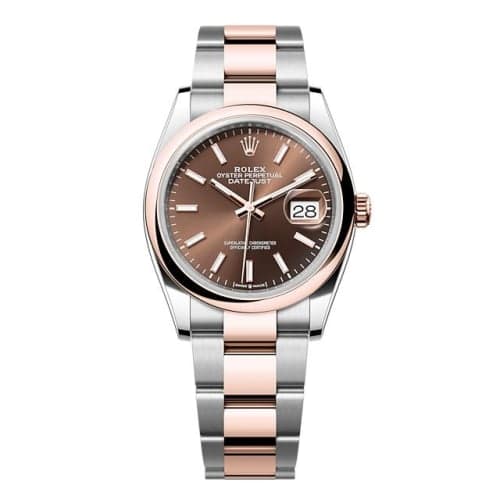 Rolex Datejust 36 Stainless Steel - Everose - Domed / Chocolate / Oyster