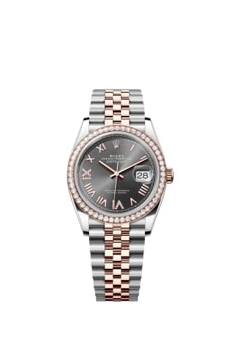 Rolex Datejust 36 Stainless Steel - Everose - Diamond / Slate Roman Diamond / Jubilee