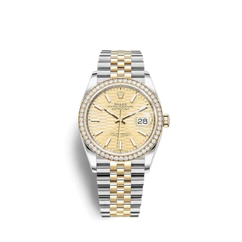 Rolex Datejust 36 Stainless Steel / Yellow Gold / Diamond / Champagne - Fluted / Jubilee