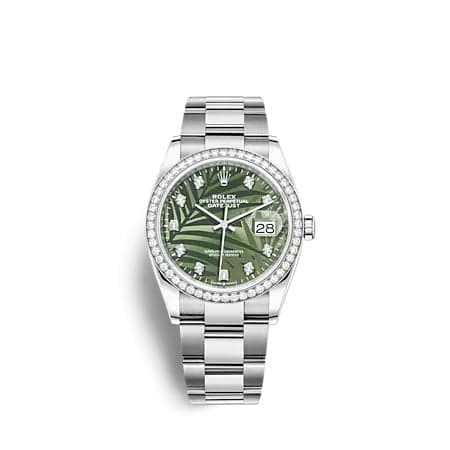 Rolex Datejust 36 Stainless Steel - Diamond / Green - Palm - Diamond / Oyster