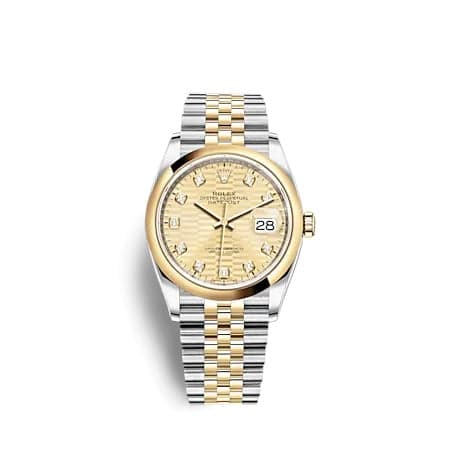 Rolex Datejust 36 Stainless Steel - Yellow Gold - Domed / Champagne - Fluted - Diamond / Jubilee