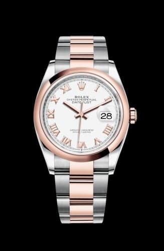 Rolex Datejust 36 Stainless Steel / Everose / Smooth / White Roman / Oyster