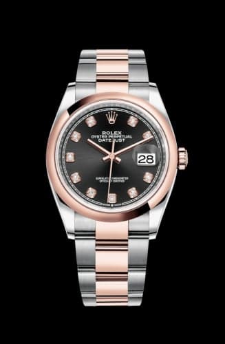 Rolex Datejust 36 Stainless Steel / Everose / Smooth / Black Diamond / Oyster