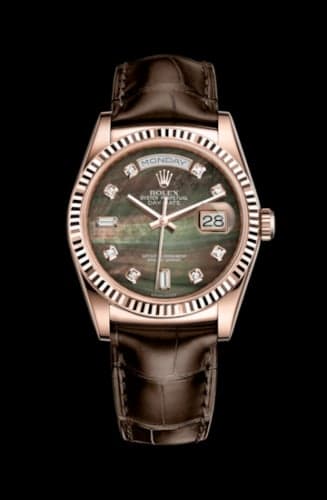Rolex Day-Date 36 Everose / Strap / Black MOP