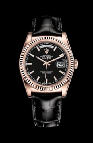 Rolex Day-Date 36 Everose / Strap / Black