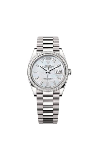 Rolex Day-Date 36 White Gold - Baguette / MOP - Baguette / President