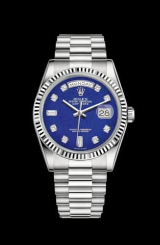 Rolex Day-Date 36 White Gold Fluted / President / Lapis Lazuli