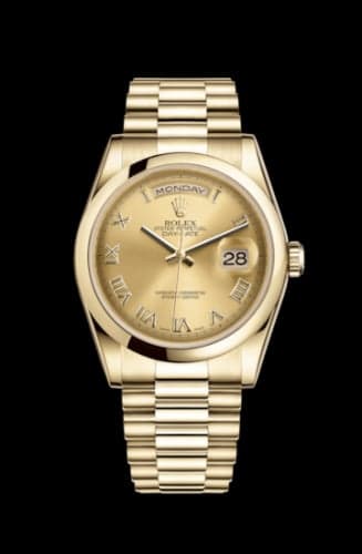 Rolex Day-Date 36 Yellow Gold Domed / President / Champagne Roman