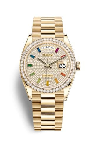 Rolex Day-Date 36 Yellow Gold / Diamond / Paved-Rainbow / President