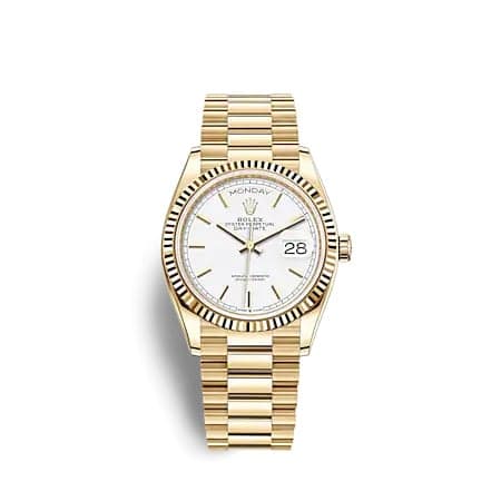 Rolex Day-Date 36 Yellow Gold / Fluted / White / President