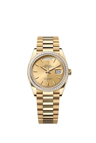 Rolex Day-Date 36 Yellow Gold - Baguette / Champagne / President