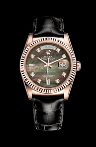 Rolex Day-Date 36 Everose / Strap / Black MOP