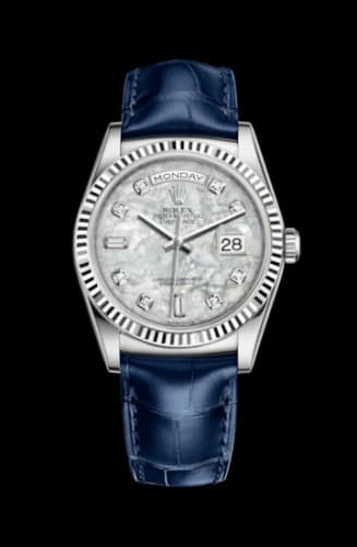 Rolex Day-Date 36 White Gold / Strap / MOP