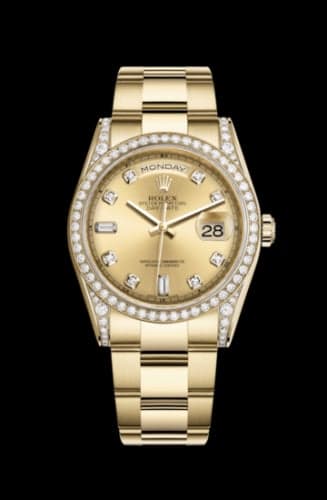 Rolex Day-Date 36 Yellow Gold Diamonds / Oyster / Champagne Diamonds
