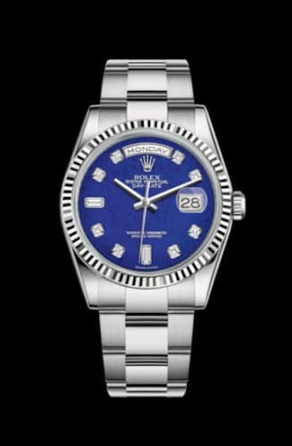 Rolex Day-Date 36 White Gold Fluted / Oyster / Lapis Lazuli