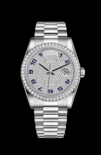 Rolex Day-Date 36 Platinum Diamonds / President / Paved