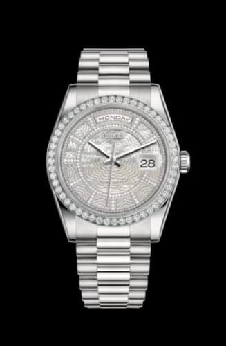 Rolex Day-Date 36 Platinum Diamonds / President / MOP Carousel