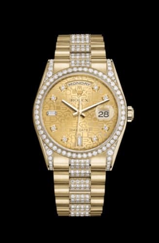 Rolex Day-Date 36 Yellow Gold Diamonds / President Diamonds / Champagne Computer