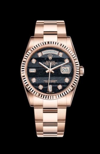 Rolex Day-Date 36 Everose Fluted / Oyster / Ferrite