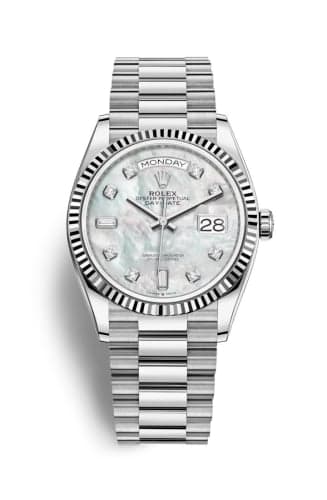 Rolex Day-Date 36 White Gold / Fluted / MOP-Diamond / President