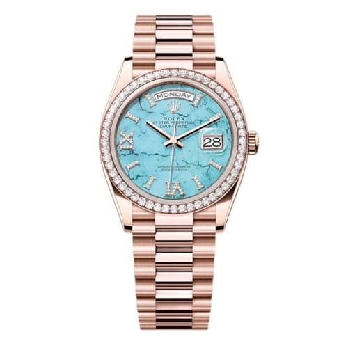 Rolex Day-Date 36 Everose Gold - Diamond / Turquoise / President