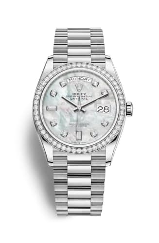 Rolex Day-Date 36 White Gold / Diamond / MOP-Diamond / President