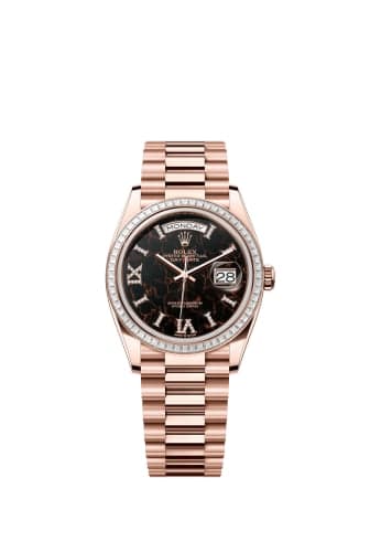 Rolex Day-Date 36 Everose Gold - Baguette / Eisenkiesel / President