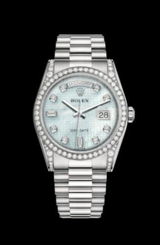 Rolex Day-Date 36 White Gold Diamond / President / Oxford MOP