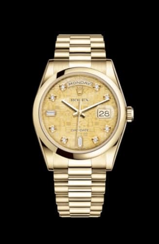 Rolex Day-Date 36 Yellow Gold Domed / President / Champagne MOP Computer