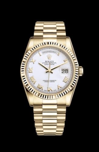 Rolex Day-Date 36 Yellow Gold / President / White Roman