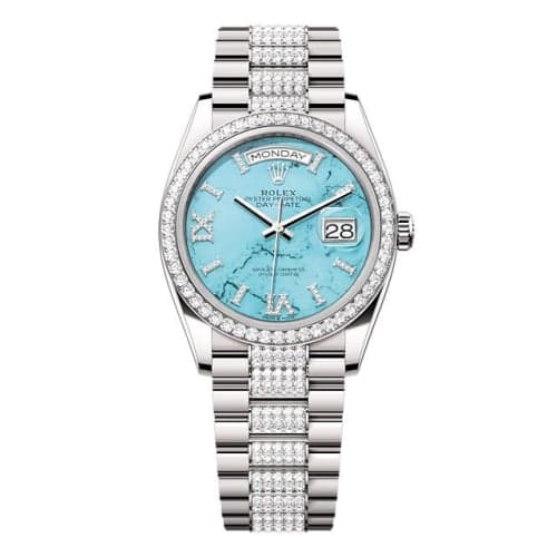 Rolex Day-Date 36 White Gold - Diamond / Turquoise / President - Diamond