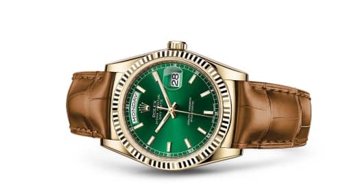 Rolex Day-Date 36 Yellow Gold / Strap / Green