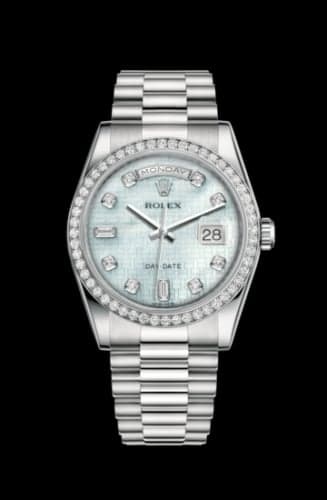 Rolex Day-Date 36 Platinum Diamonds / President Diamonds / Oxford MOP