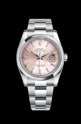 Rolex Datejust 36 Stainless Steel Domed / Oyster / Pink