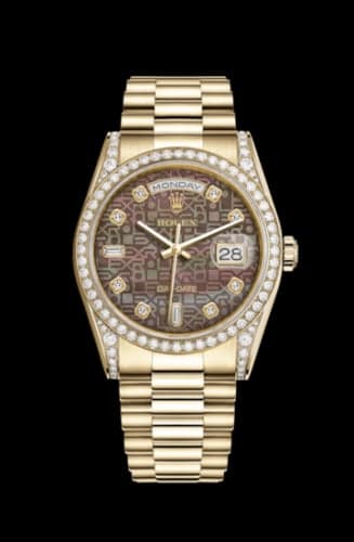 Rolex Day-Date 36 Yellow Gold Diamonds / President / Black MOP Computer