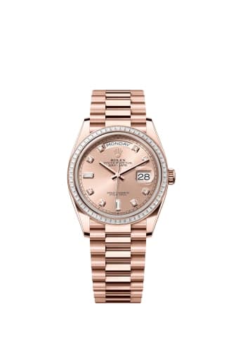 Rolex Day-Date 36 Everose Gold - Baguette / Rose - Diamond / President