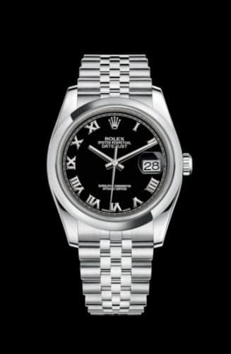 Rolex Datejust 36 Stainless Steel Domed / Jubilee / Black Roman