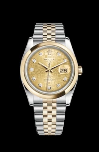 Rolex Datejust 36 Rolesor Yellow Domed / Jubilee / Champagne Computer