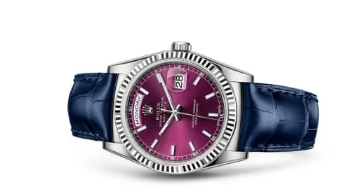 Rolex Day-Date 36 White Gold / Strap / Cherry