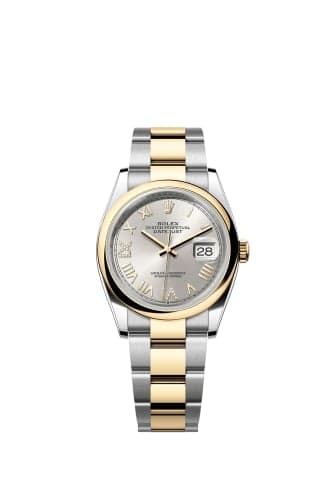 Rolex Datejust 36 Stainless Steel - Yellow Gold - Domed / Silver Roman Diamond / Oyster