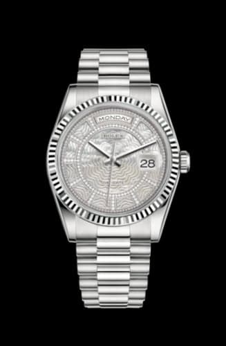 Rolex Day-Date 36 White Gold / President / MOP Carousel