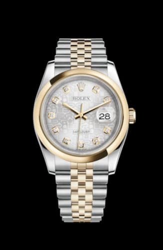 Rolex Datejust 36 Rolesor Yellow Domed / Jubilee / Silver Computer