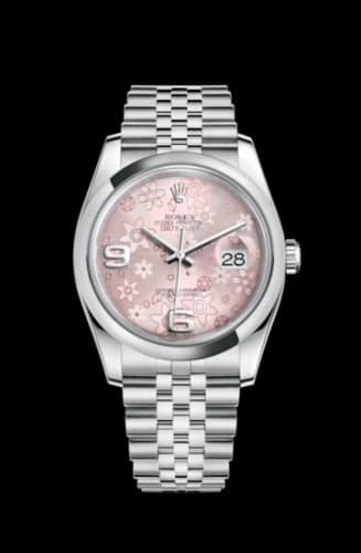Rolex Datejust 36 Stainless Steel Domed / Jubilee / Pink Floral