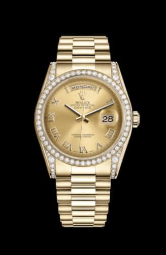 Rolex Day-Date 36 Yellow Gold Diamonds / President / Champagne Roman