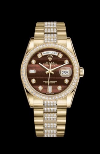 Rolex Day-Date 36 Yellow Gold Diamonds / President Diamonds / Bull's Eye