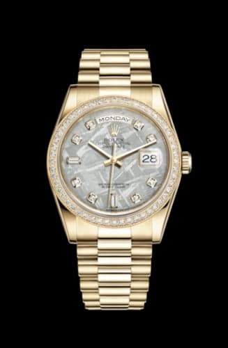 Rolex Day-Date 36 Yellow Gold Diamonds / President / Meteorite